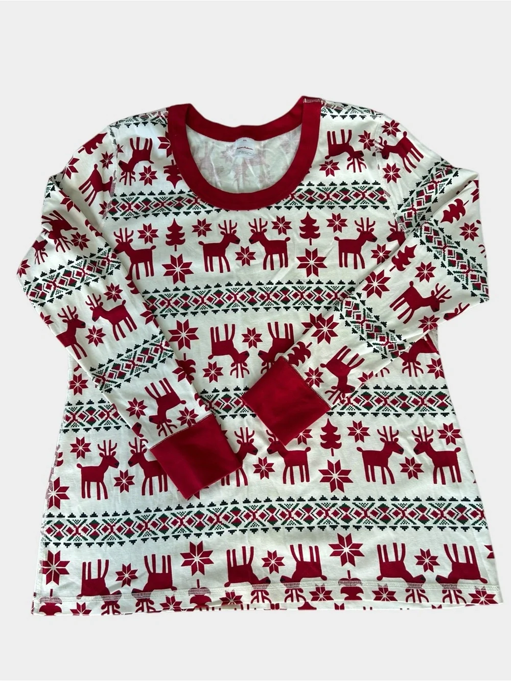 Hanna Andersson Dear Deer Faire Isle Reindeer Long John Pajamas Adult XXL
